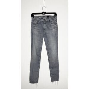 AG Womens The Prima Ankle MidRise Cigarette Ankle Split Hem Stretch Jean Raw Hem